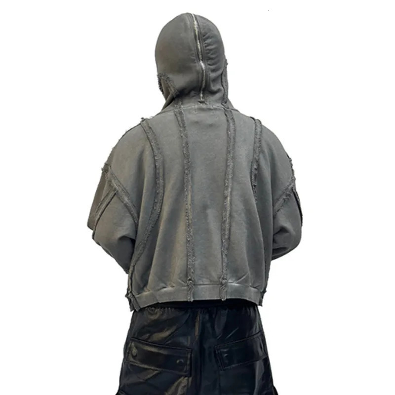 PFNW Worn Out deconstructs mens sportswear cardigan mens high street niche masked hooded sweatshirt spring trend 28W2570 250225