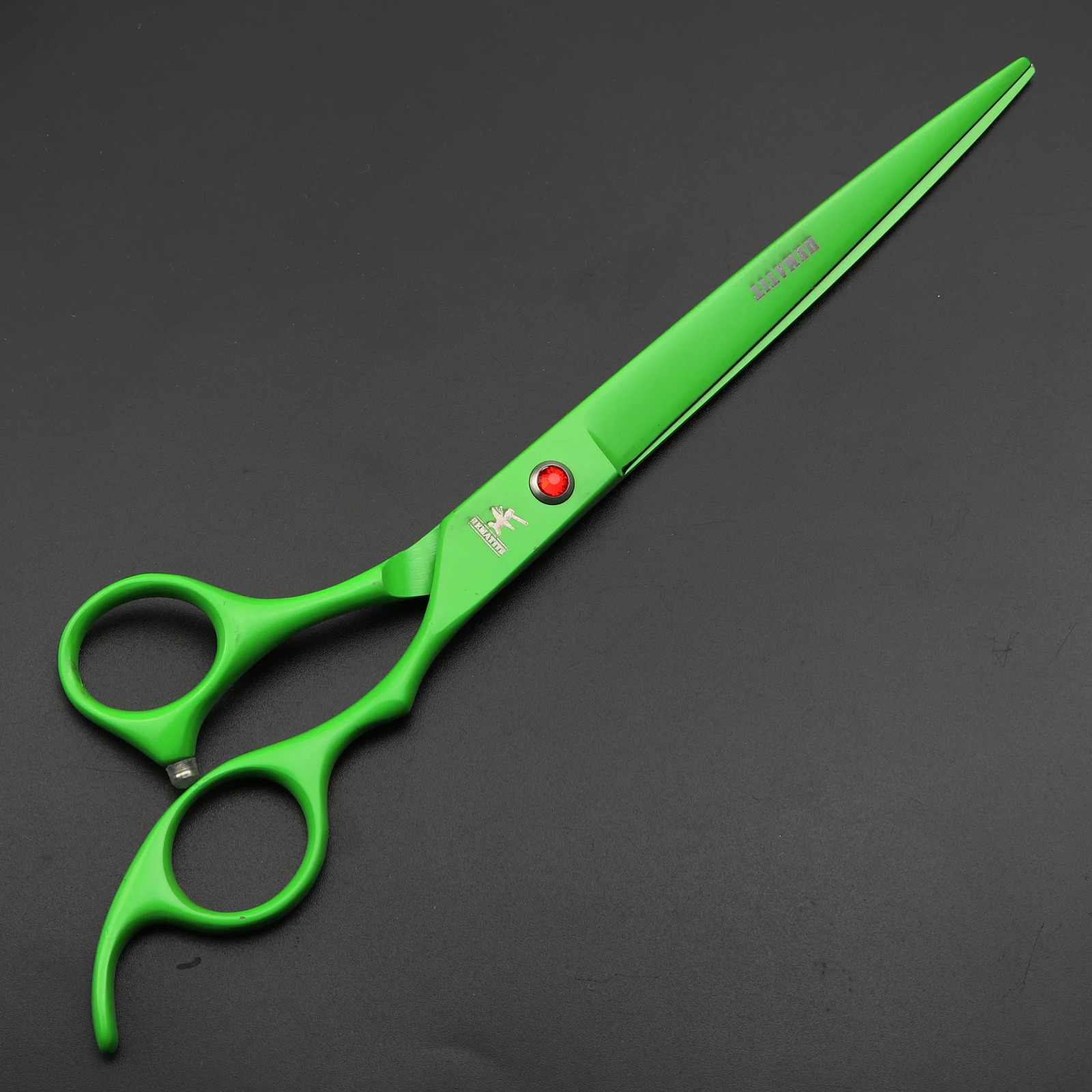8 inch green hair scissors 440C steel barber cutting scissors 250227
