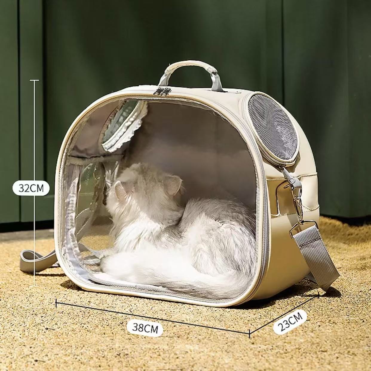 Cat bag, portable bag for going out, cat box, space capsule, pet backpack, transparent backpack, breathable carrying bag for cats