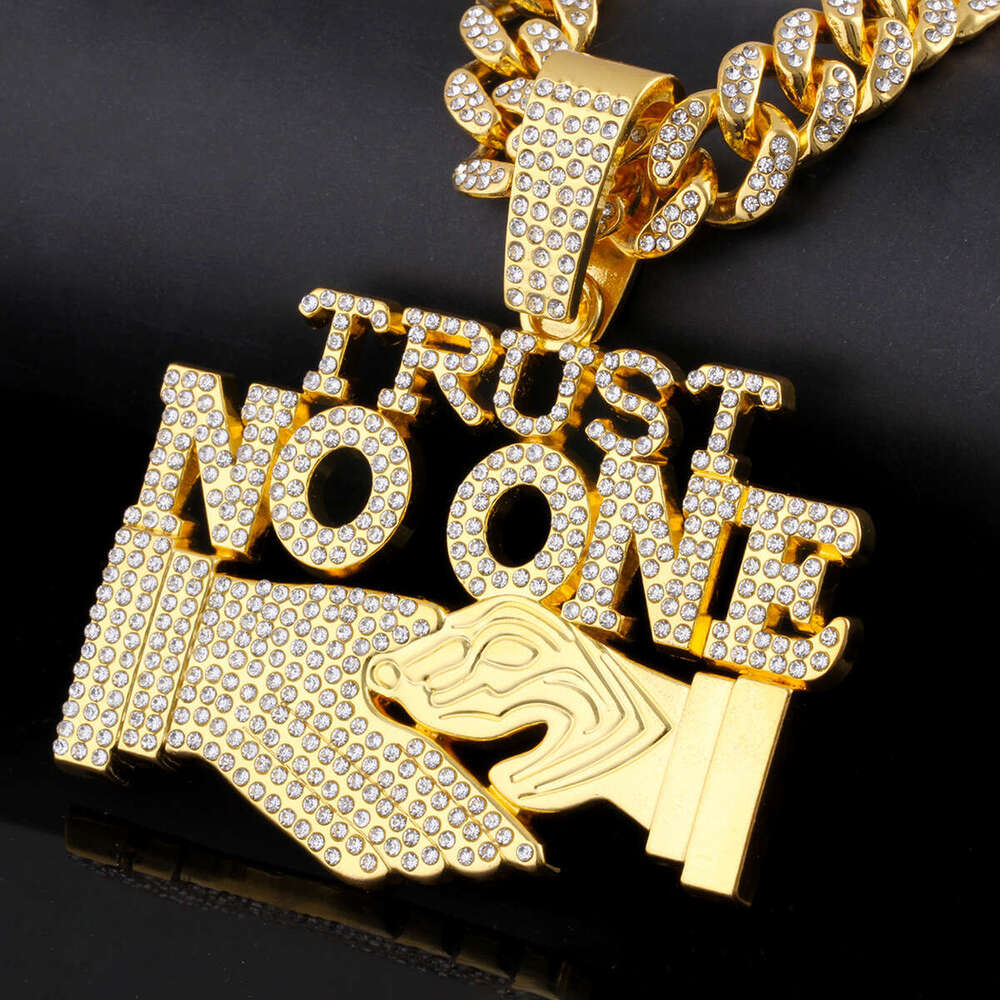 Instagram New Hip Hop TRUST NO ONE Letter Pendant Trendy Men's Necklace