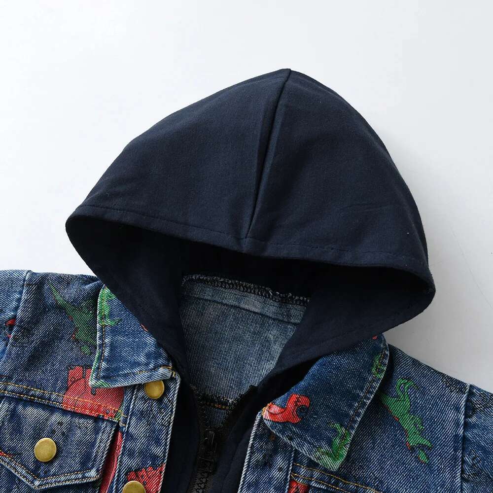 Ddmyshoesvip Boys Denim Jacket Spring Autumn New European And American Trendy Children S Hooded Jacket Casual Top