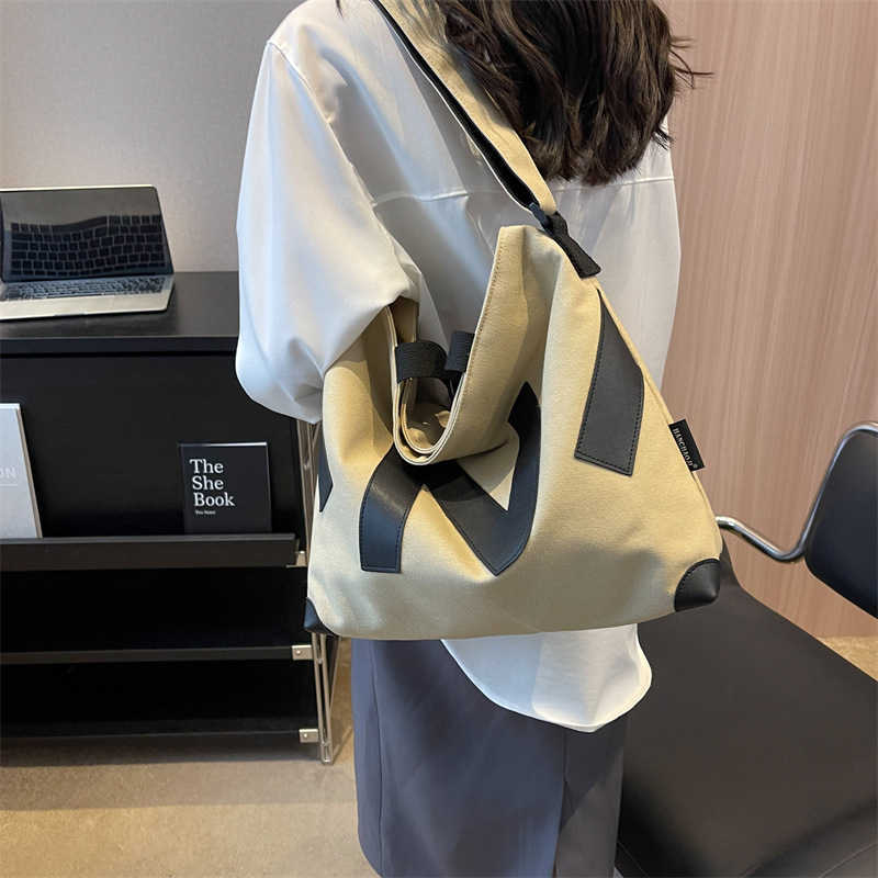 canvas bag, female Instagram style student bag, simple artistic crossbody bag, single shoulder women's bag, tote 250215