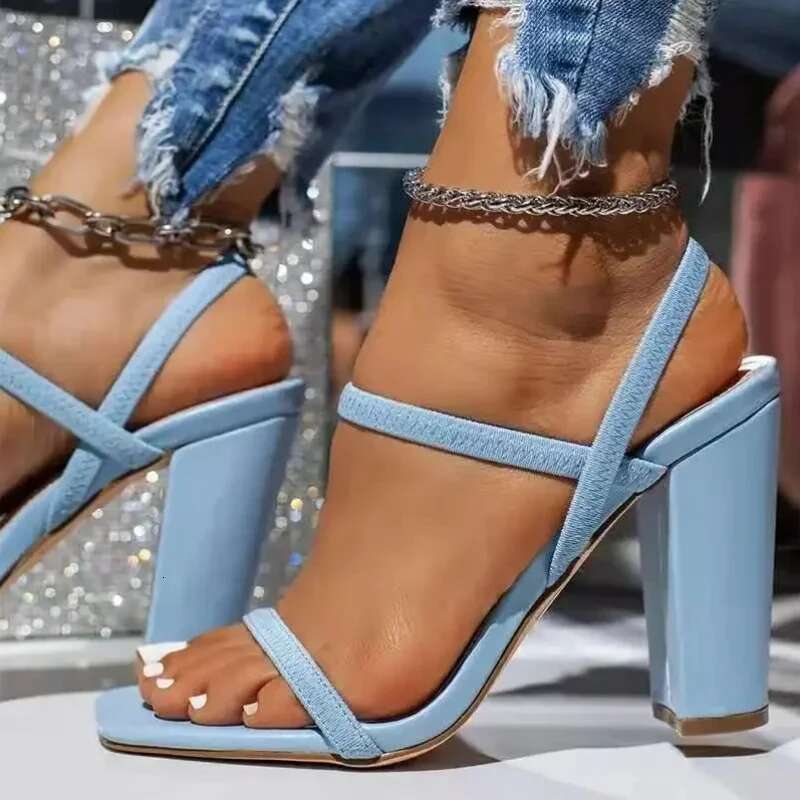 Size Women'S Plus 43 Summer New Woman Solid Color High Shoes Thick Heel Open Toe Female Sandals Fashion Slippers