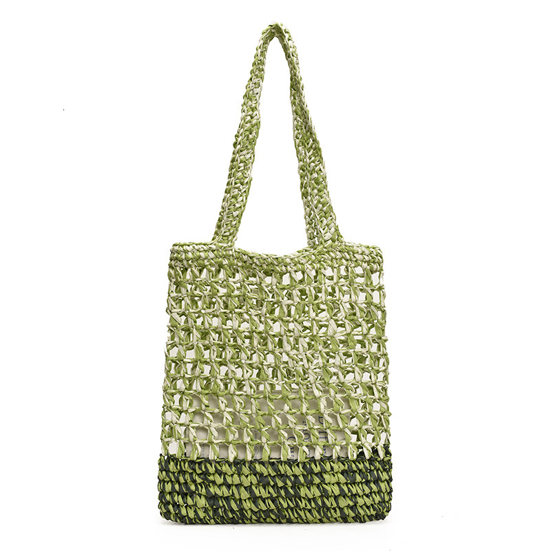 Straw summer hook single hollow woven leisure vacation beach large capacity women's shoulder bag #swissmilitary