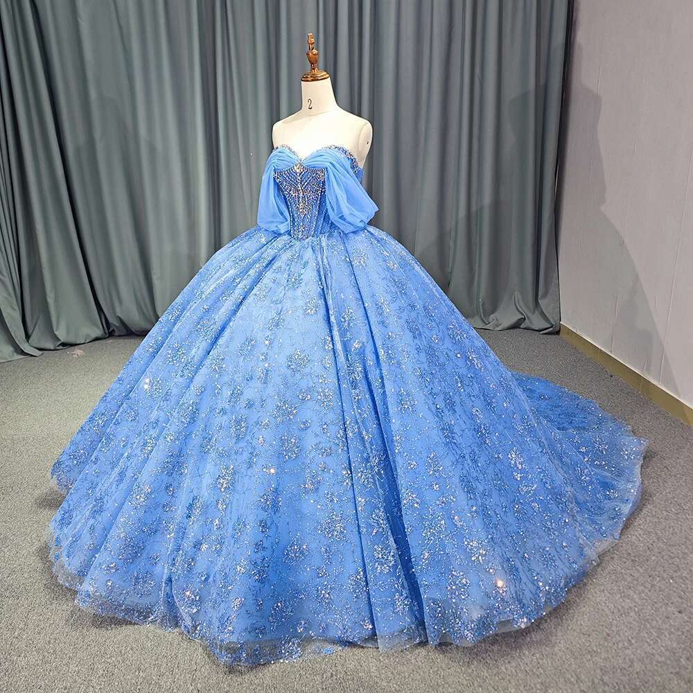 Modern prom dress with short sleeves fringed sweet tulle 15 16 custom quinceanera evening dresses