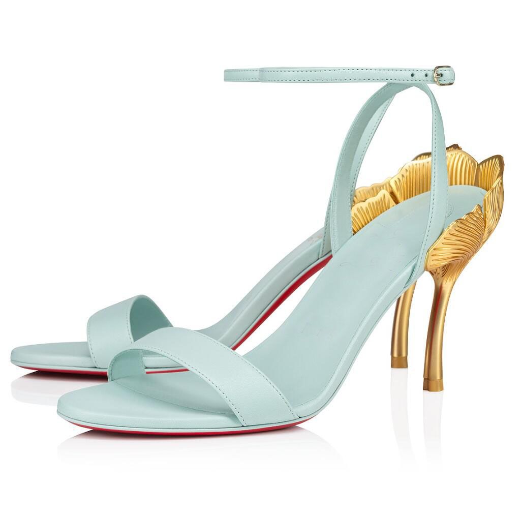 Italie Designer Ginko Girl Gingko Sandals Chaussures Coue Femmes Cuir Pumps Lady Bridal Wedding Trees Talons élégants Sandalias EU35-43