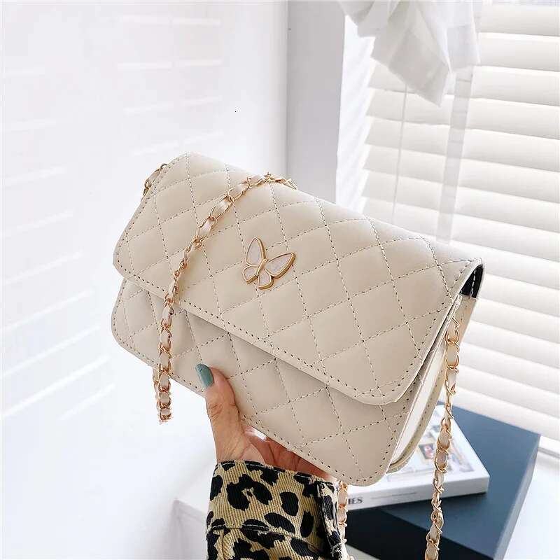 New Shoulder Girls Hundred Crossbody Ladies Chain Small Square Bag Gerie Bow Decoration PU Material
