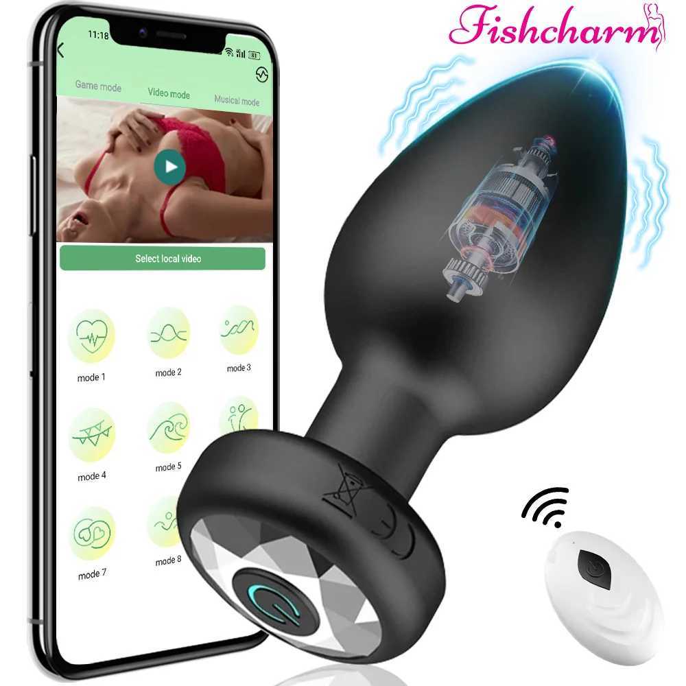 APP Wireless Control Anal Butt Plug Vibrator Men Prostate Massager Stimulator Female Masturbator Adult Sex Toy for Women Men GayW250228