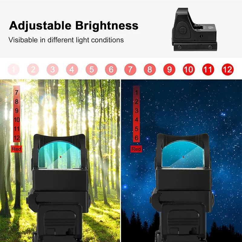 Mini RMR Red Dot Sight Collimator Rifle Reflex Sight Scope fit 20mm Weaver Rail Airsoft / Hunting Rifle Triangle x Dot x X250228
