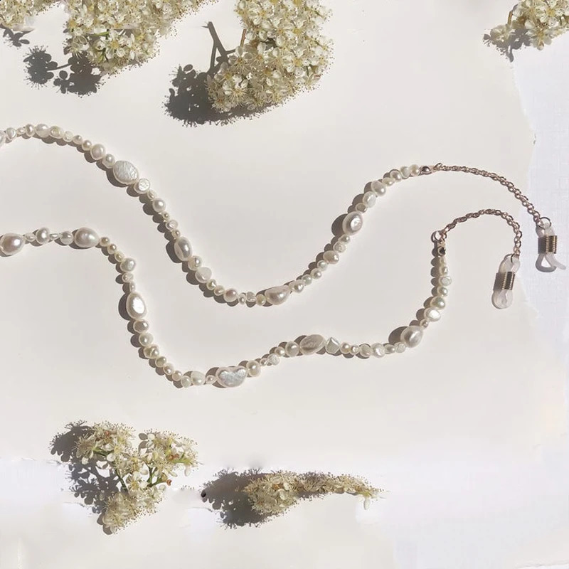 Moda Natural Freshwater Pearl Sunglasses Chain Real Irregular Pearl For Women Fashion Elegant Eyeglass Chain Spectacle Strap 250221