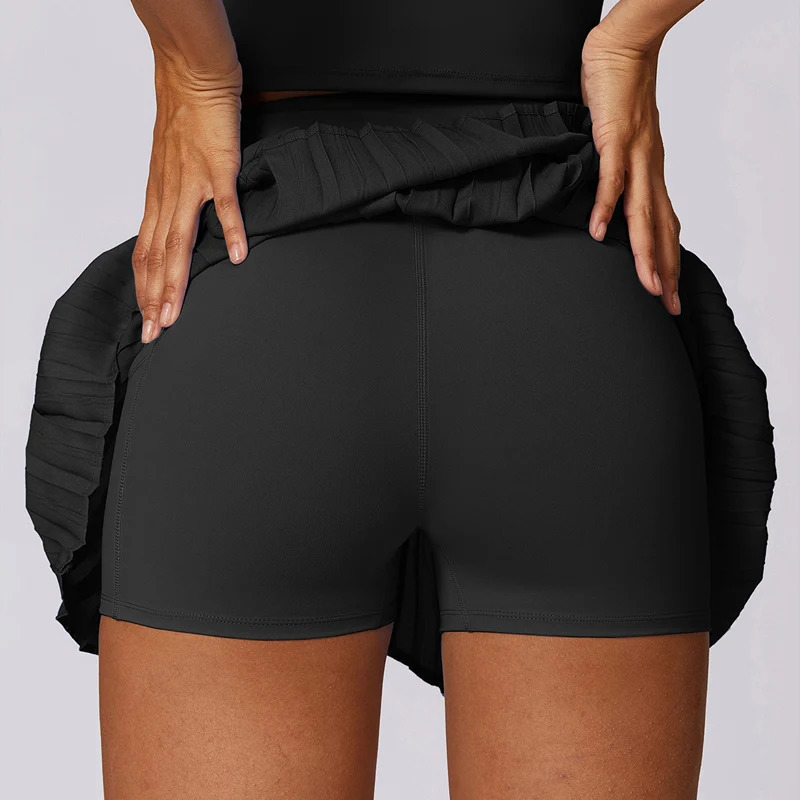 VITALINOVO Womens High Waisted Pleated Tennis Skirts with Pockets Tummy Control Casual Liner Skorts A Line Workout Golf Skirts 250224