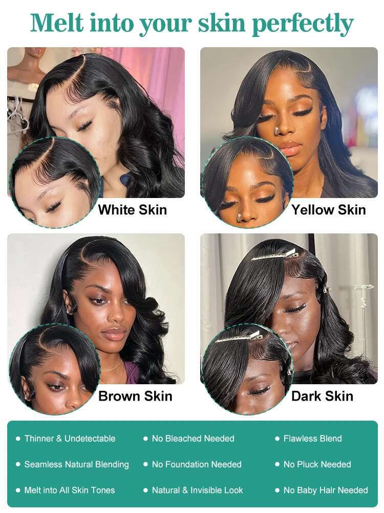 250% Transparent Short Bob Body Wave 13x4 Front Human Hair Wigs Brazilian Wavys 13x6 Lace Frontal 5x5 Closure Remy Wig