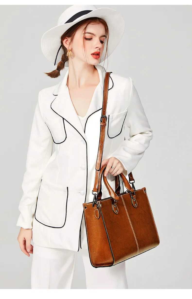 2025S Designer Women Handbag Cross body Genuine Leather Shopping Fashion Office Female Real Cowhide Messenger Top Handle BagsC250222 Shoulder crossbod