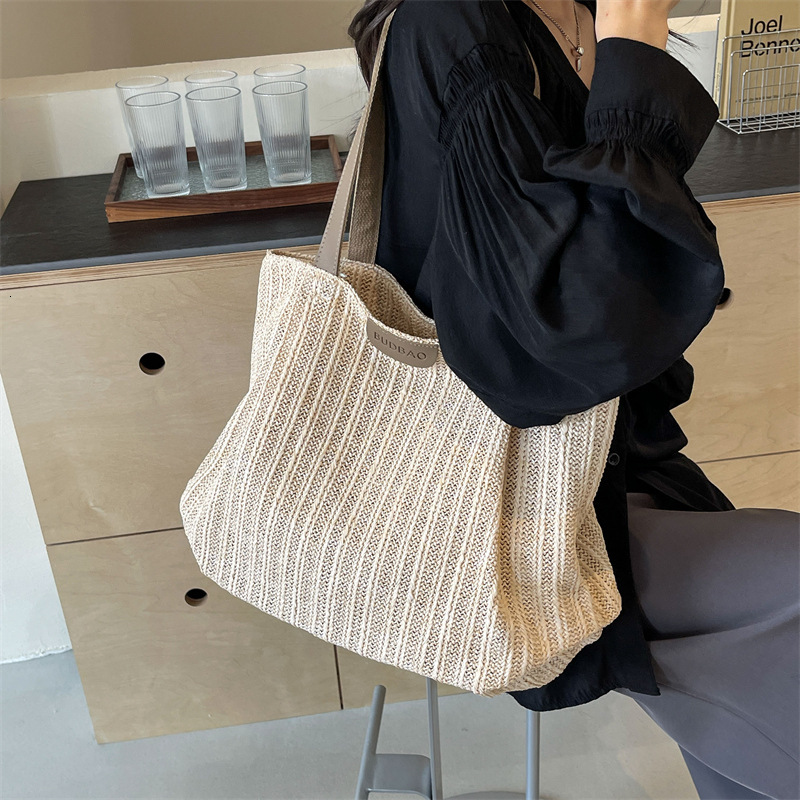 2025 Summer New Straw Beach Large Capacity Leisure Versatile Woven Tote Trendy Shoulder Bag #swissmilitary