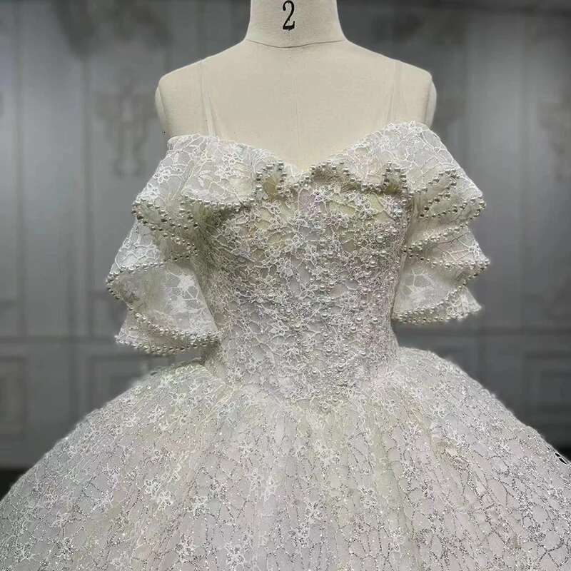 Exquisite dresses women organza ball gown custom wedding dress for bride 2025 ribbons pearls
