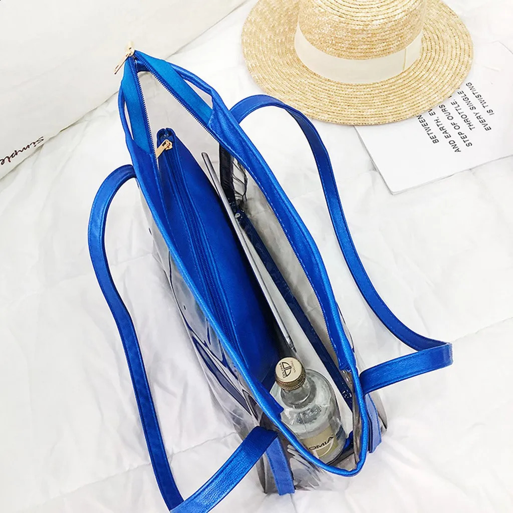 Ship from US Weekend Tote Women Ladies Transparent Crossbody Messenger Handbag Beach Bags 250228FBB