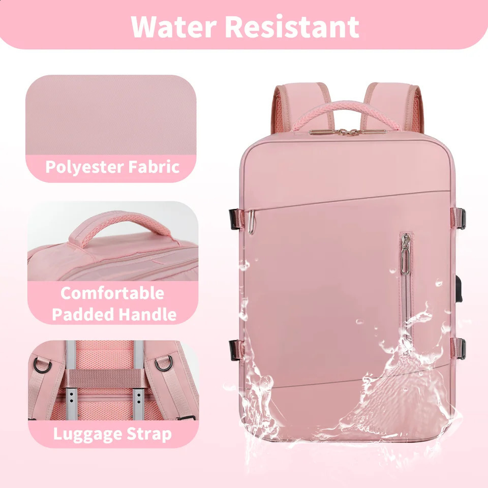 Ship from U.S. Travel Backpack for Women Man Large Capacity Carry On Luggage Travel Bag with USB Charging Port Personal Item Backpack 15.6inch 250228F