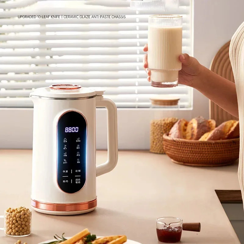 1500ml Soy Milk Machine Electric Juicer Blender Mixer Soybean Maker Wall Breaking 10leaf Blade Breakfast 250228
