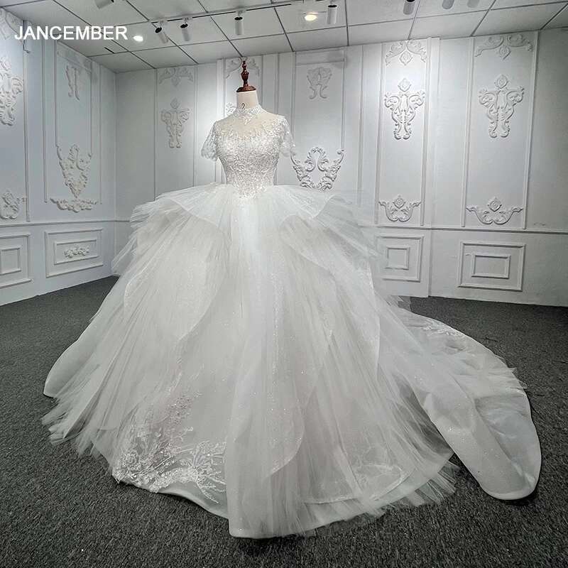 Simple Dresses Women Bridal Organza High Neck Ball Gown Wedding Suits For Woman Custom