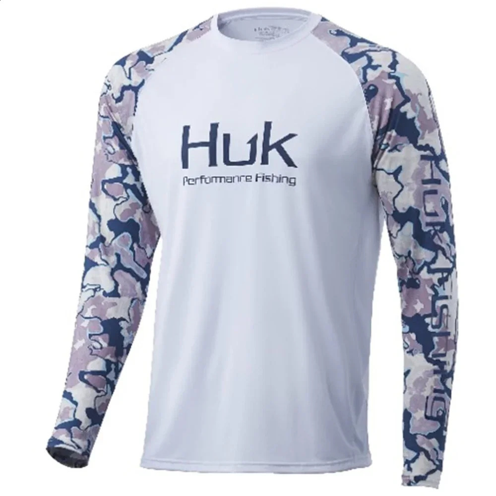 Huk Fishing Apparel Men Fishing Clothing T Shirts Long Sleeve Sun Protection Uv Breathable Summer Fish Shirt Camisa De Pesca 250227