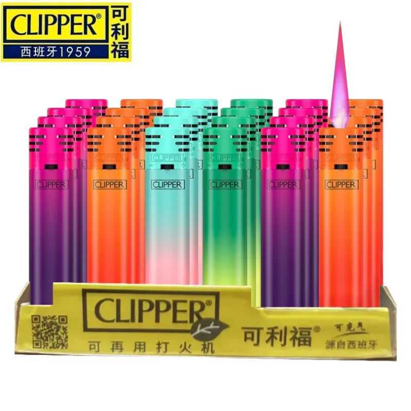 Spain Clipper Lighter Windproof Flame Nylon Jet Lighter Butane Gas Torch Lighter Smoking Gift For Men Cigarettes Accessories X250228