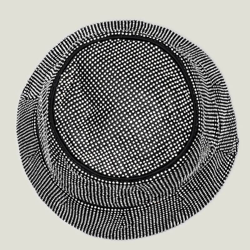 Full Rhinestone Bucket Hat Women Personality Party Shiny Fisherman Hat Men er Outdoor Flat Top Sun Hat Panama 250227