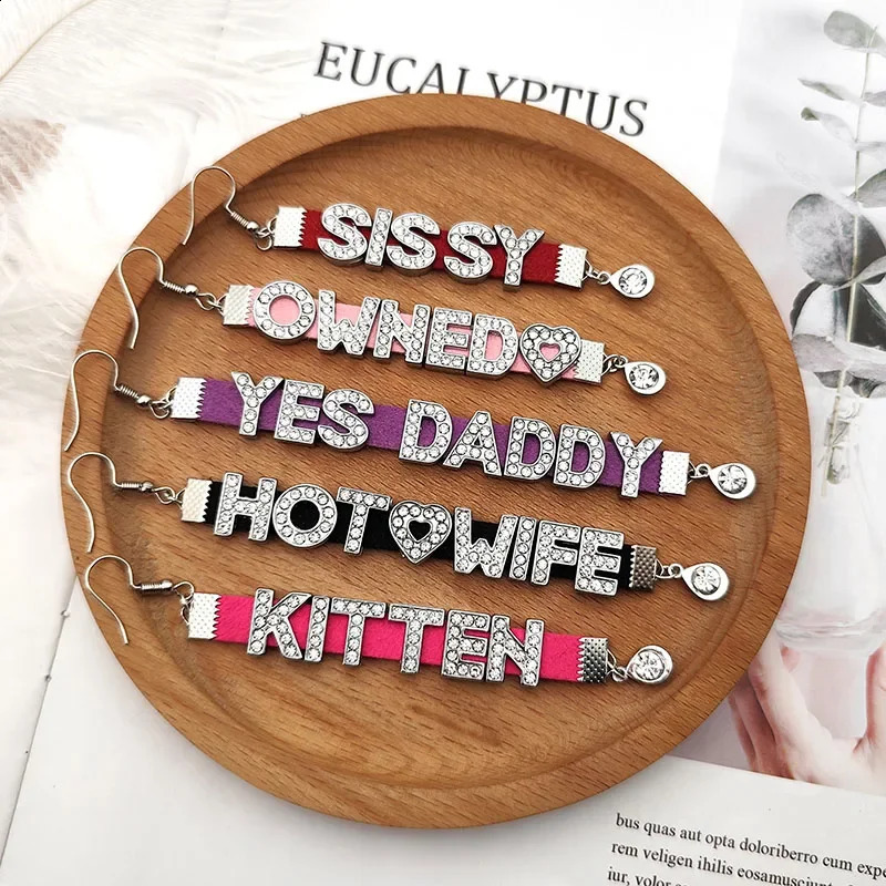 Sexy Personalized Custom Earrings for Women Girls Customized Name Letters wife Drop Fashion Jewelry Gift 250218