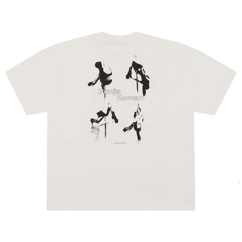 Our Legacy Black and White Film Letter Printed Vibe New Small Collar Short sleeved T-shirt from a niche fashion brand