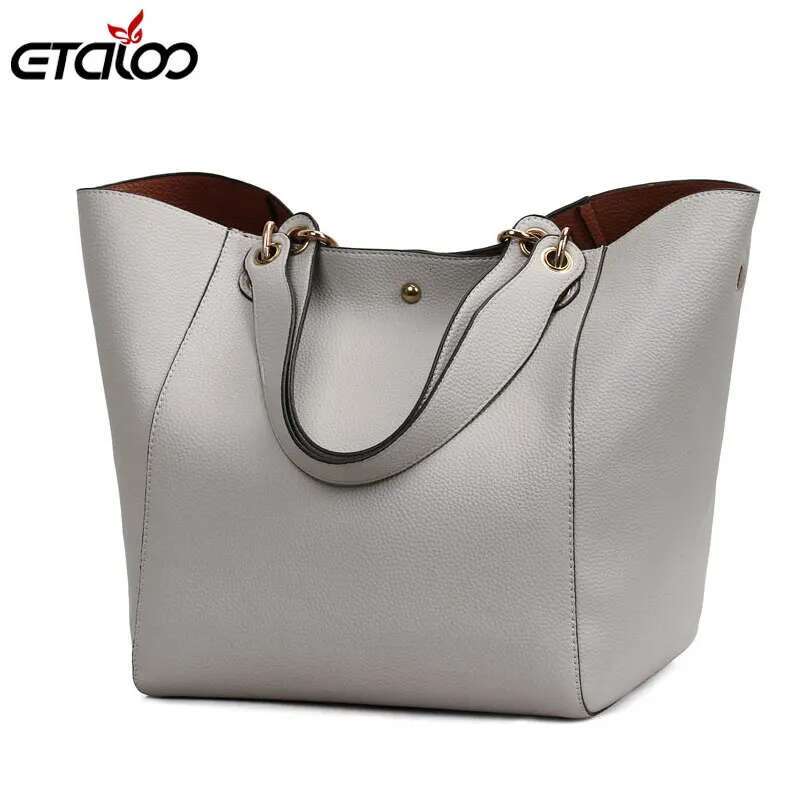 Leather Handbags Big Women Female Bags Trunk Tote Shoulder Bag High Quality Casual Ladies Large Bolsos 2Pcs/Set Fashion Soft
