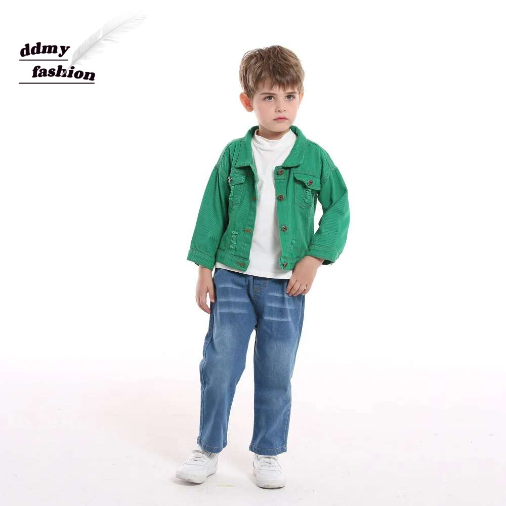Ddmyshoesvip 70-140Cm Children S Denim Coat Spring Autumn Candy Color Unhooded Jeans Boys Girls Cool Jacket Cow Girl Outfit