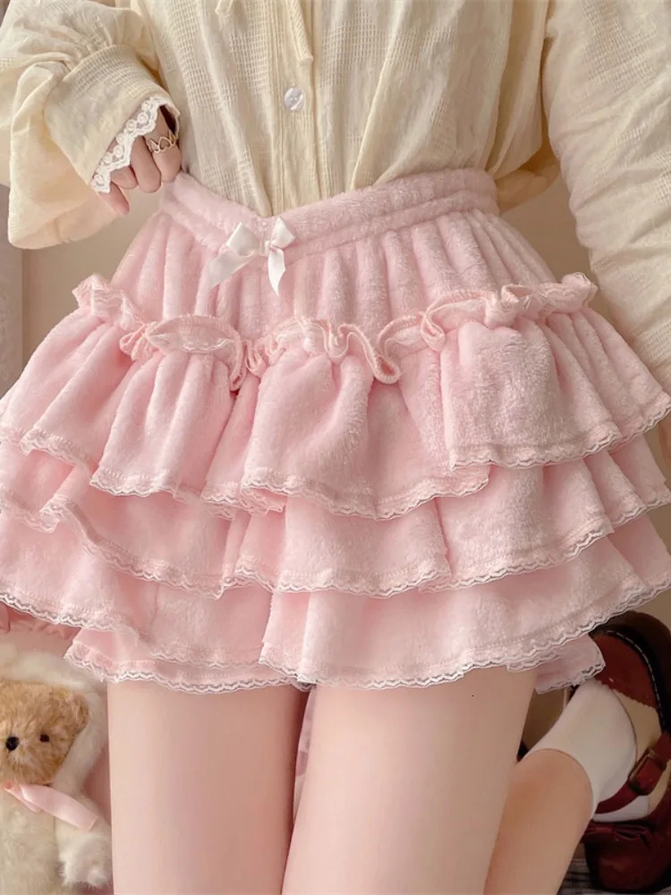 Japanese Lolita Kawaii Short Pants Women Bow Pleated Sweet Shorts Female Korean Fashion Elegant Casual Y2k Cute Shorts 250227