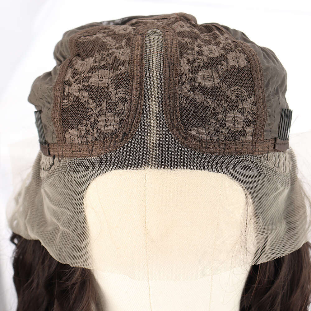 HD Front Lace Wig Front Lace Wig Women S Hand Wrapped Tube Small Curly Hair Synthetic Full Head Cover Lace Wig Gradient Brown