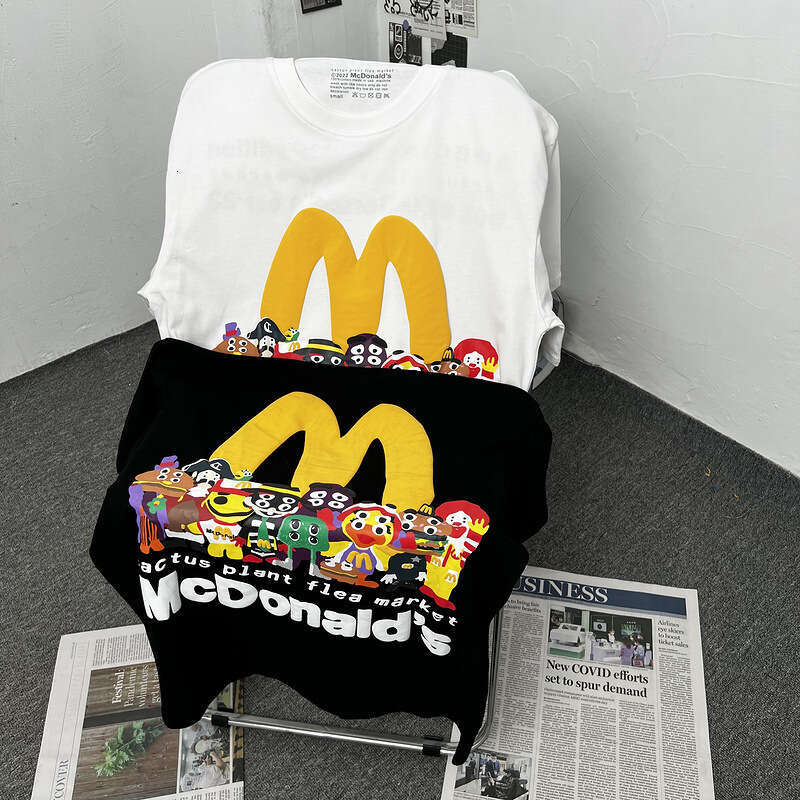 CPFM Co branded M Photo Smiling Face Burger Fun Family Foam Print Versatile Short Sleeve T-shirt Trendy Brand VTG