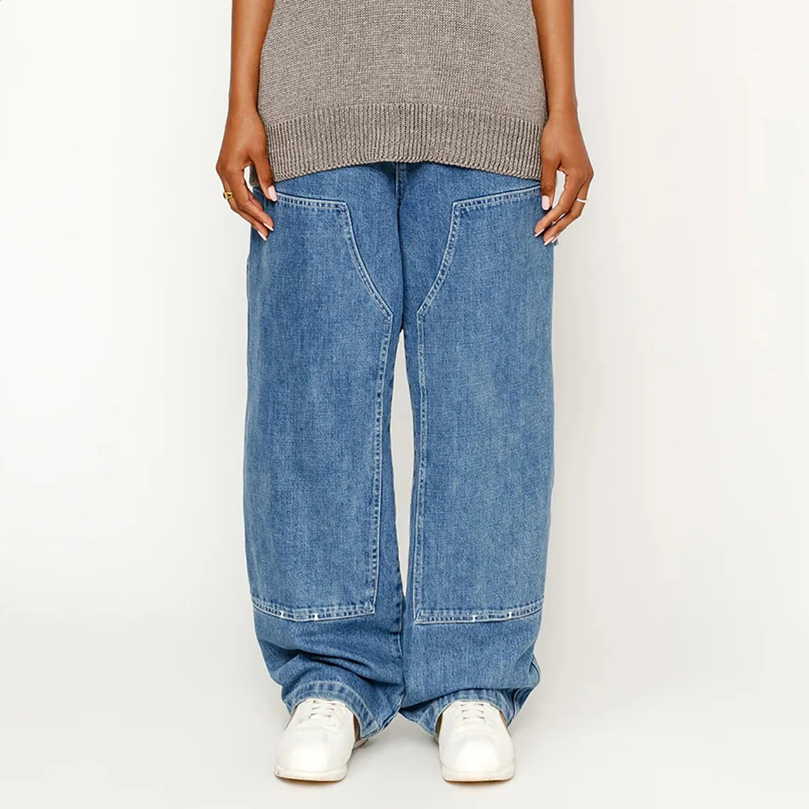 Mens loose pants retro comfortable straight leg Trouser trendy jeans exquisite trend minimalism Pantalones 250228Z