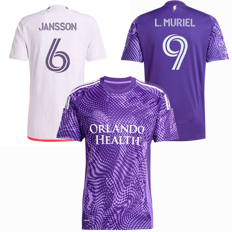 Orlando City SC Soccer Jerseys 2024 2025 2026 L.MURIEL JANSSON OJEDA PASALIC MCGUIRE ANGULO BREKALO SCHLEGEL 25 26 football men and kids kits shirt