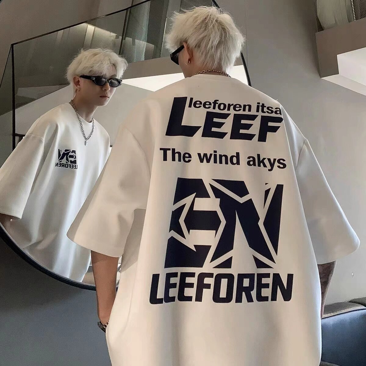 Designer's High-quality Pure Cotton High Street Short Sleeved Men's Summer Fashion Brand Printed T-shirt Loose Top Baidu Men's T-shirt