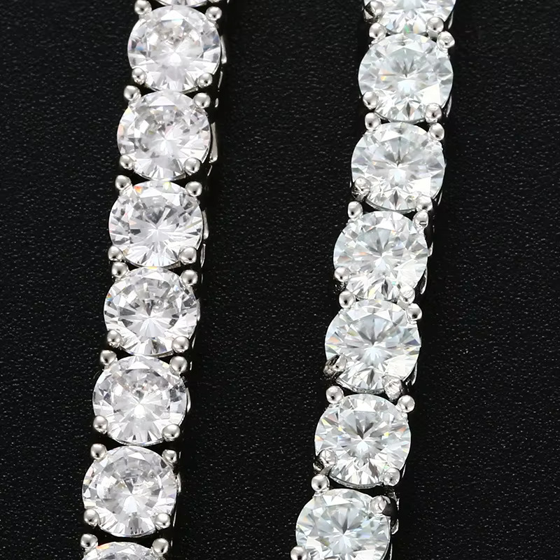 Wholesale 925 Silver 10k 14k 18k Gold Diamond Tennis Chain 2mm 3mm 4mm 5mm Vvs Moissanite Tennis Necklace