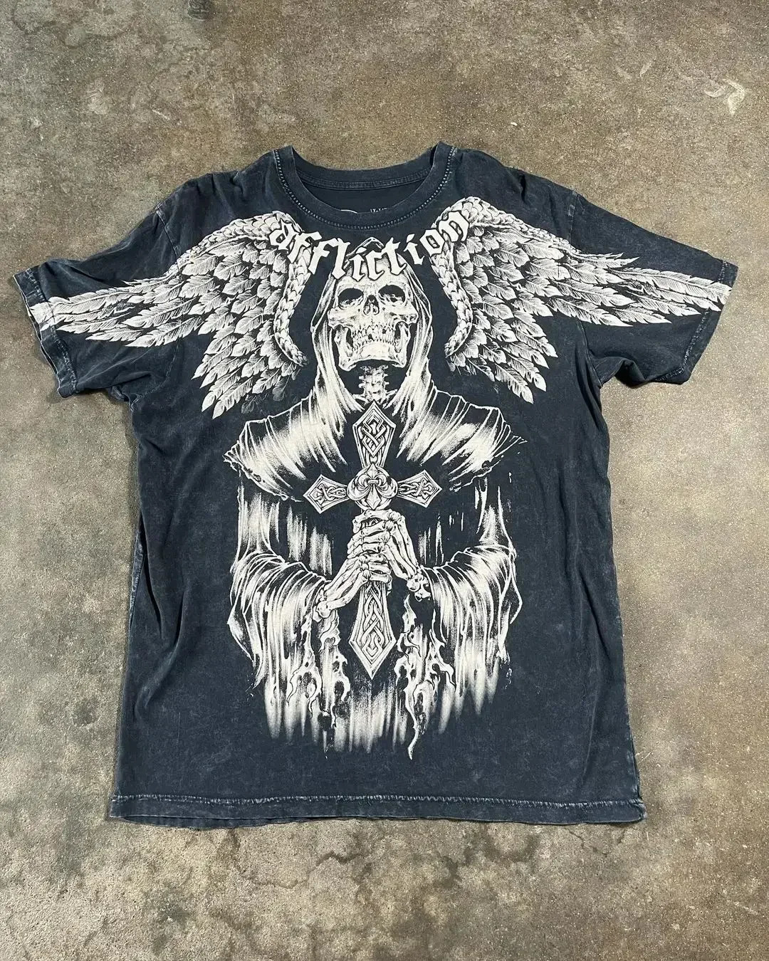 Y2K Retro Hip Hop TShirt Harajuku Skull Print Oversized Gothic Clothing Tops Streetwear T-Shirt Mens Womens Short Sleeve 250227