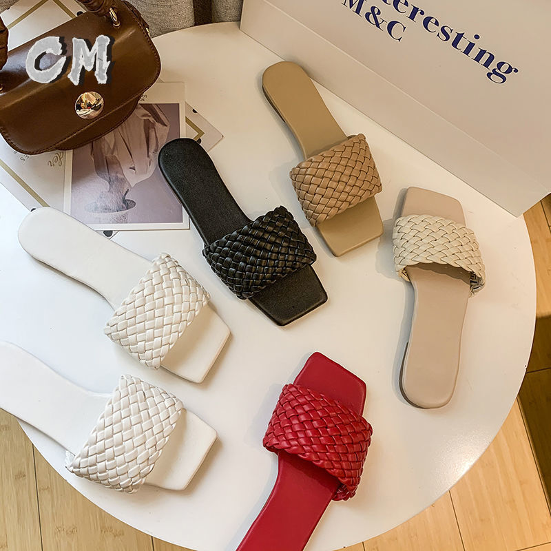 Slippers For Women In Summer 2025 Woven With A Single Thread, Lightweight For Outdoor Wear Women's Plus Size Cool Slippers Korean Version Lazy Be