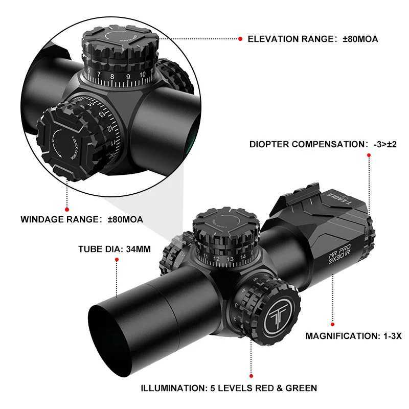 T-Eagle MR Pro 3x30IR Hunting Optical Air Gun Weapon Moon 34mm Tube Rifle Sight Air Gun Sight X250228