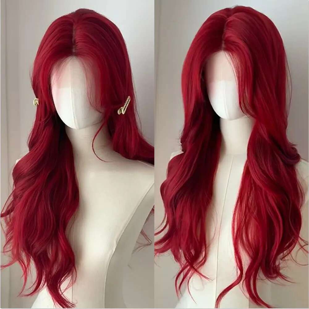 HENRY MARGU Synthetic Wigs Long Body Wavy Natural Haire Daily Red Hair Heat Resistant Fiber Smooth Party Cosplay Wig