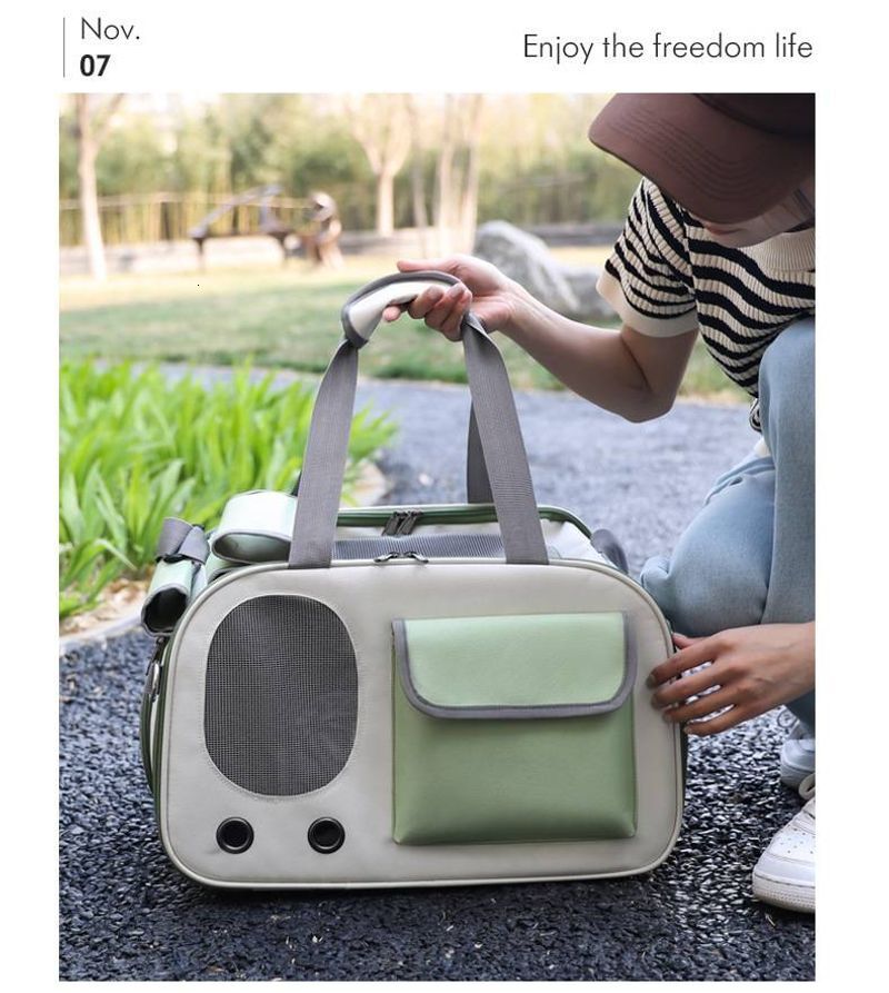 Designer fashion new cat out portable handbag Breathable pet four seasons universal roller curtain bag