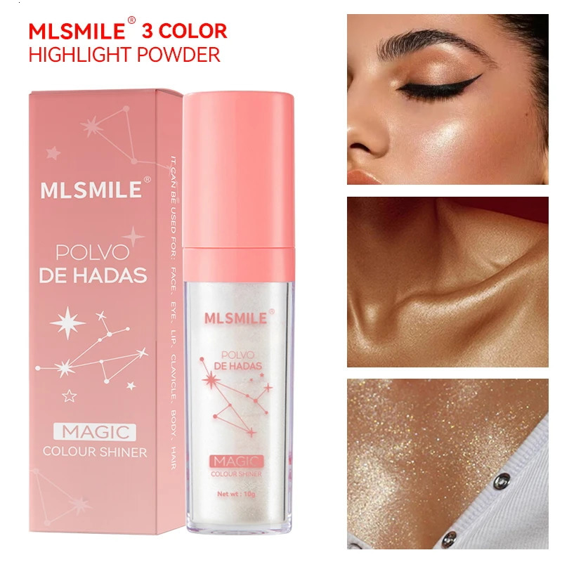 3 Colors Glitter Powder Highlighter Makeup Body Brightens the Natural Face Blusher Fairy Highlight Patting 250219
