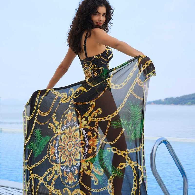 Women's Sexy Swimwear New One Piece Swimwear Women's Sexy Back Printed Bikini Cover Up Two Piece Bikini Set