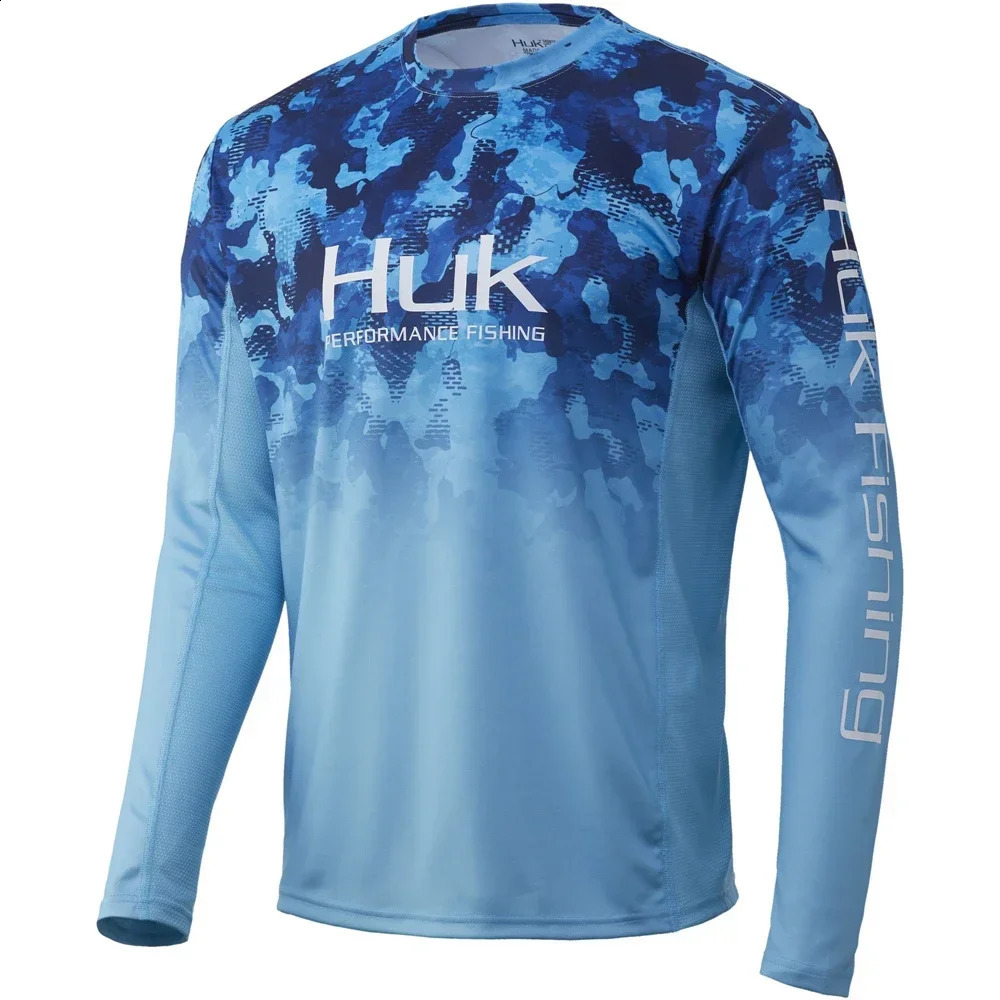 Huk Fishing Apparel Men Fishing Clothing T Shirts Long Sleeve Sun Protection Uv Breathable Summer Fish Shirt Camisa De Pesca 250227