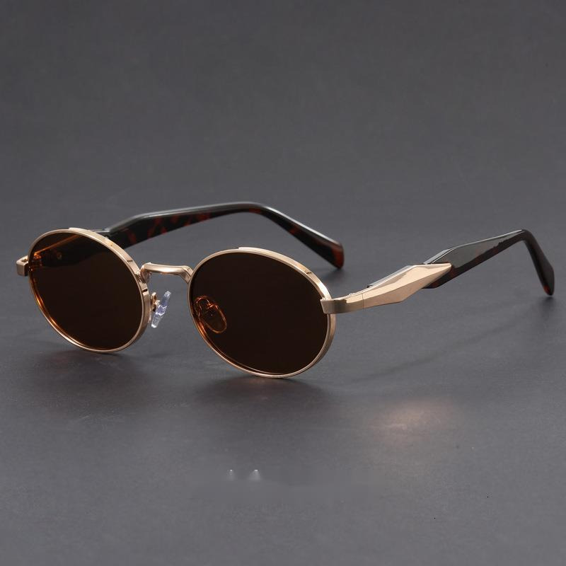 New Glasses elliptical frame light luxury women with a high-end feel, suitable for wearing sunscreen, fashionable designer sunglasses