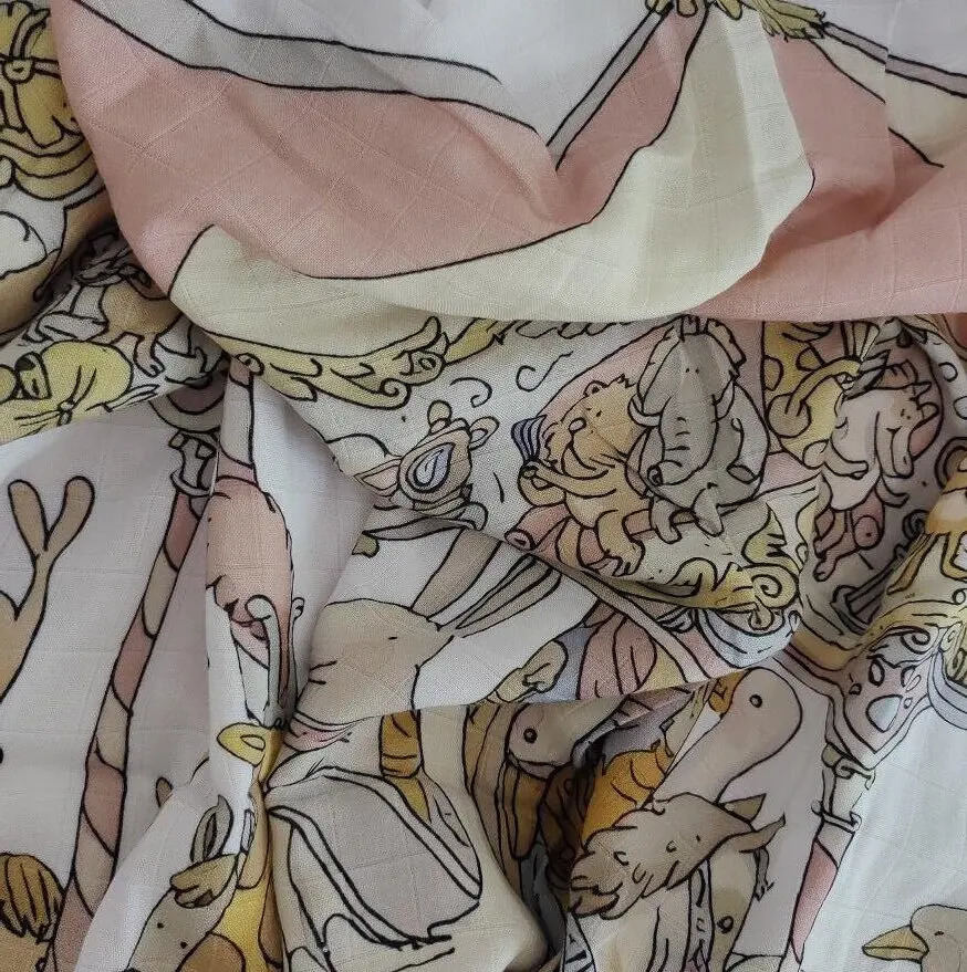 Custom Organic Cotton blankets 70% bamboo 30% cotton born swaddle muslin Blanket Paris Swaddle 250226