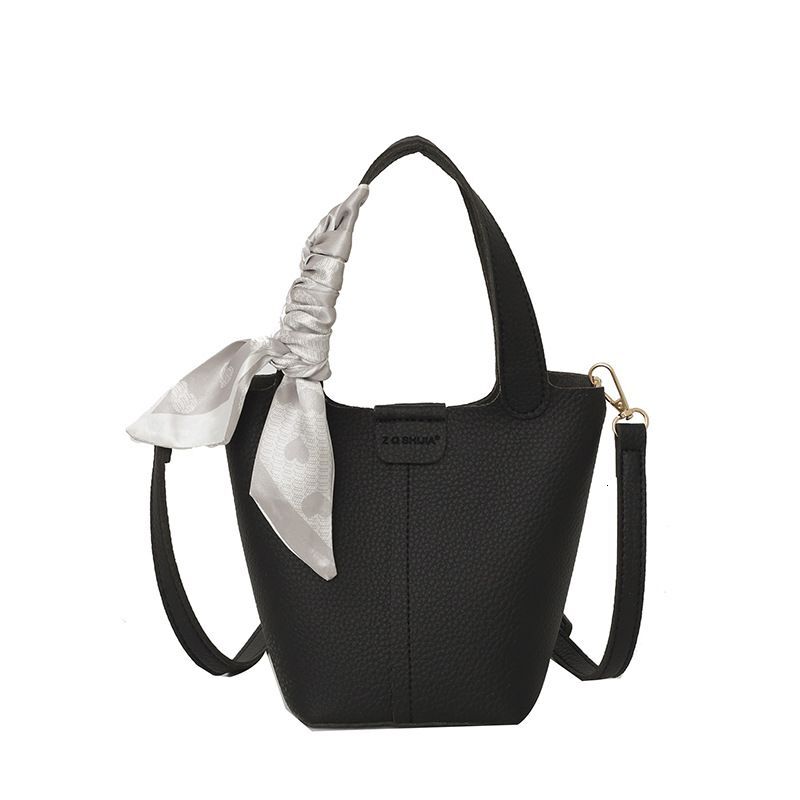 Korean popular 2024 new handbag, mother silk scarf, bucket bag, high-end versatile single shoulder simple crossbody bag