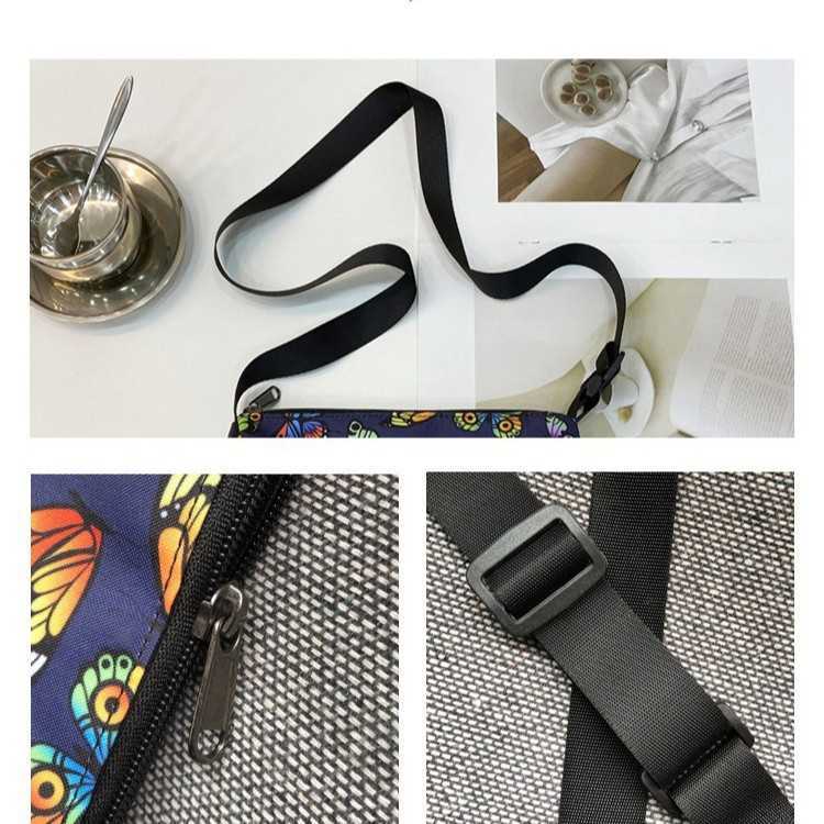 Polyester Underarm Bag Gothic Printed Handheld Shoulder Bag Bat Fashion Women's Portable Tote Square Bag 250215