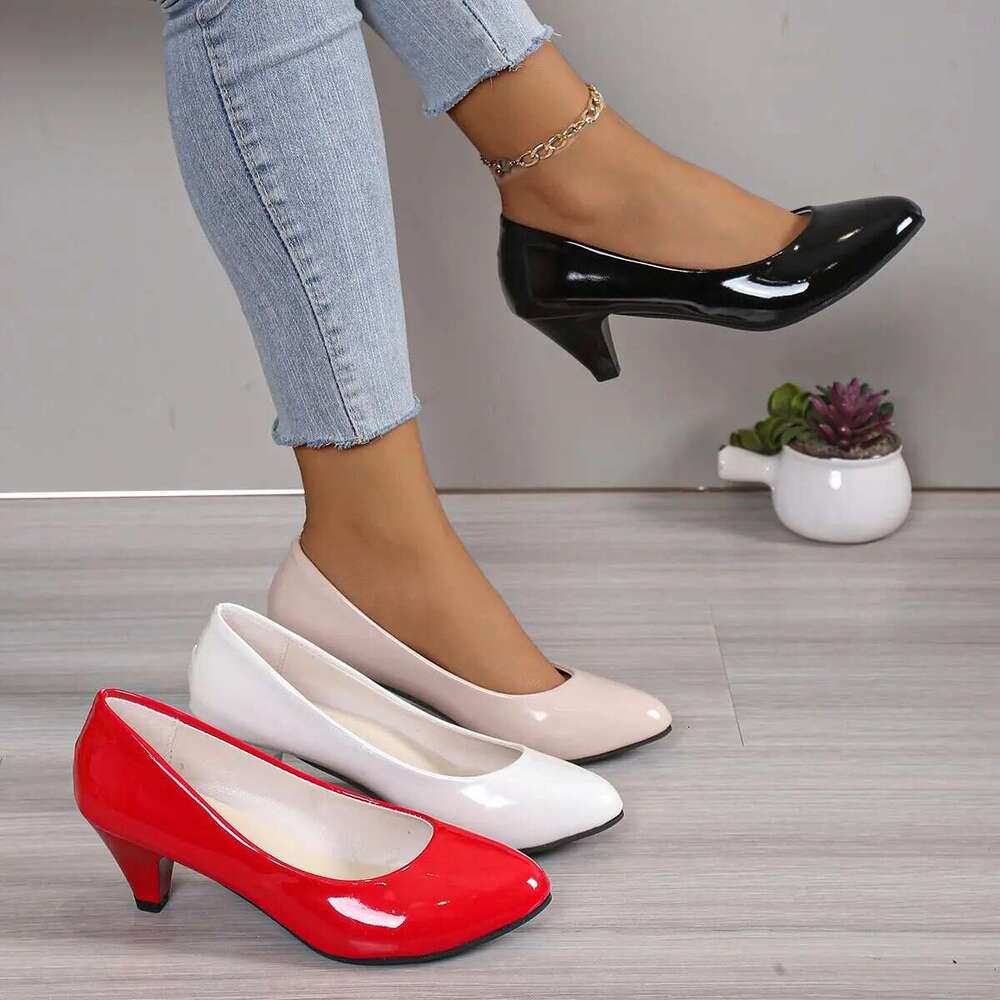 New High Nude Shallow Mouth Pumps Fashion Office Work Party Ladies Wedding Shoes Solid Color Heels Women